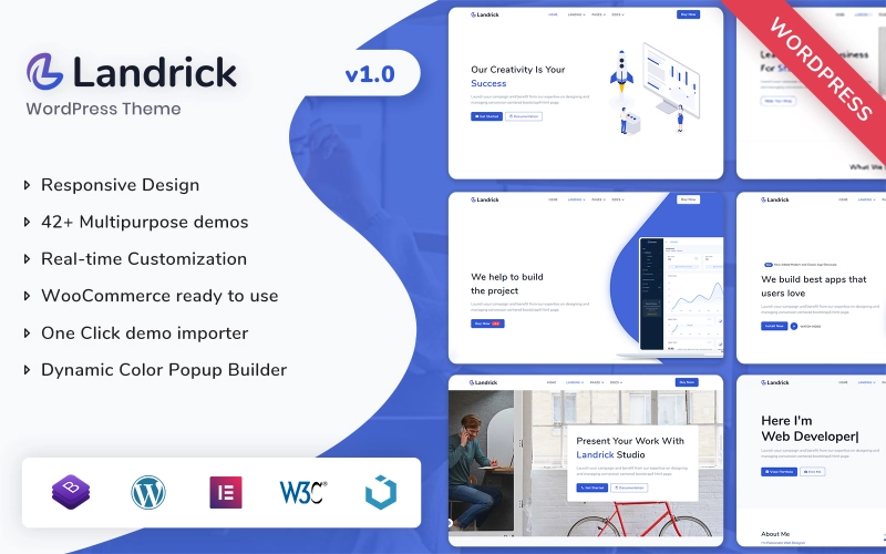 Landrick brings a new look to creating a WordPress website using Elementor. It has included totally new Features and improved Elementor