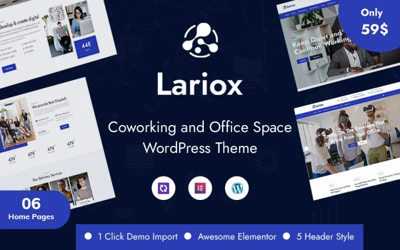 Lariox - Coworking Space WordPress Theme is so responsive and powerful solution for Co-Working