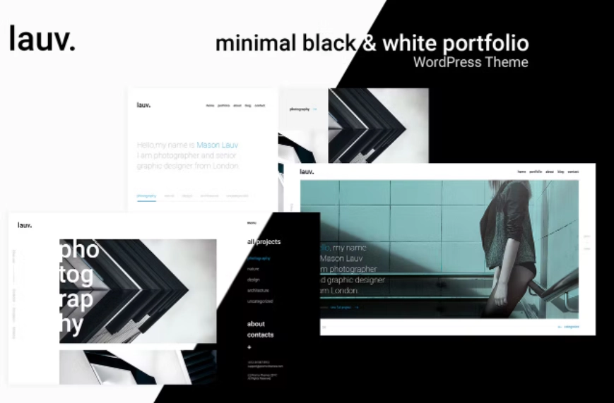 Lauv – A Contemporary Portfolio WordPress Theme We present you with an Awesome Portfolio WordPress Theme. You can build a beautiful site
