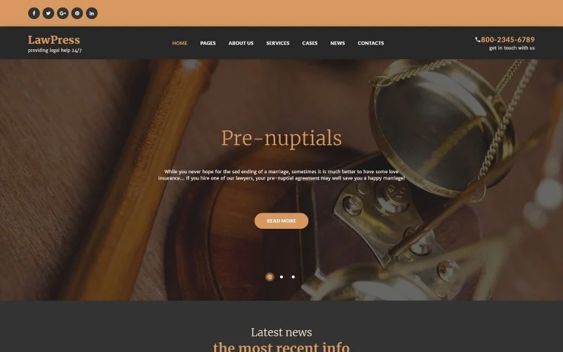 A law firm WordPress theme like this make it easier to create a modern