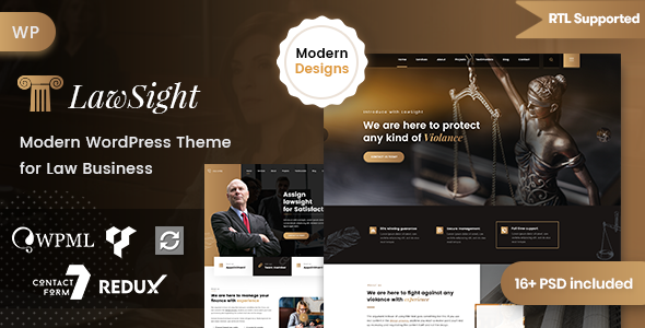 LawSight is a clean and modern Law Business design. You can use it for any kind website like law firm