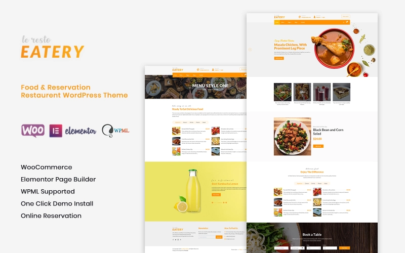 Le Resto is a WordPress theme by which you can show off any aspect of your restaurant business. This theme is perfect for Food Blog