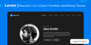 Leven | CV/Resume vCard WordPress Theme is a unique and stylish theme tailored specifically for creating professional resumes and CVs. Perfect for designers