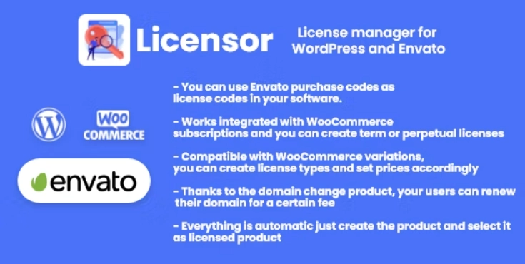 Effortlessly manage your digital product licenses with Licensor for WooCommerce  Envato. Automate processes