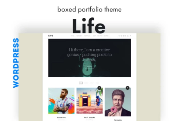 Life is a boxed portfolio WordPress theme created for personal portfolios. You can have Portfolio with post formats: Standard – Lightbox Image – Lightbox Gallery – Lightbox Audio – Lightbox Video – Custom Url DragDrop Page Builder: WP Bakery Page Builder WooCommerce 3 Compatible - Start your shop in minutes!…