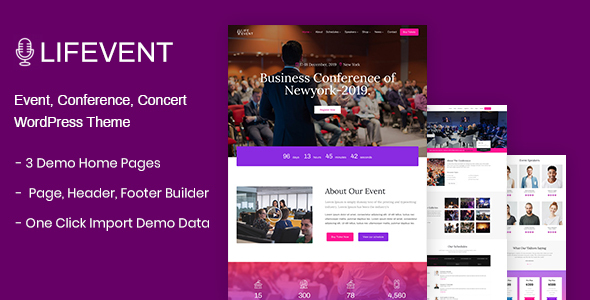 Simplify event management with Lifevent – Conference WordPress Theme. Discover elegant designs