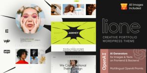 Discover the Lione WordPress Theme: perfect for creatives with its sleek design