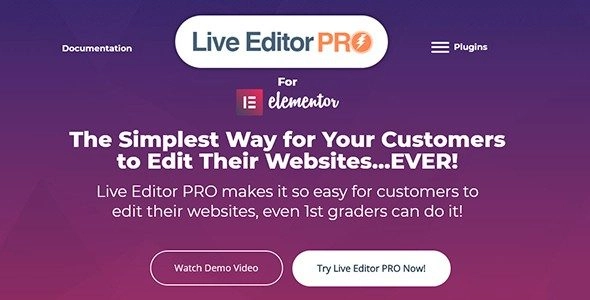 The Simplest Way for Your Customers to Edit Their Websites…EVER! Live Editor PRO makes it so easy for customers to edit their websites