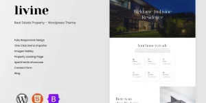 Livine is a modern WordPress theme designed especially for showcasing real estate properties. It was crafted in order to help people who want to build their own property listings or for any real estate business