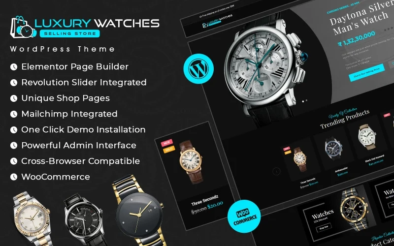 Having an appropriate watch is crucial part of dressing in same way as having an Elegant website for your business of selling luxury watches. User can showcase his online store to offer watches in the following categories- Analog Watch