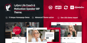 Lyfpro is a Life Coach and Motivation Speaker WordPress theme that is highly customizable