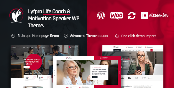 Lyfpro is a Life Coach and Motivation Speaker WordPress theme that is highly customizable