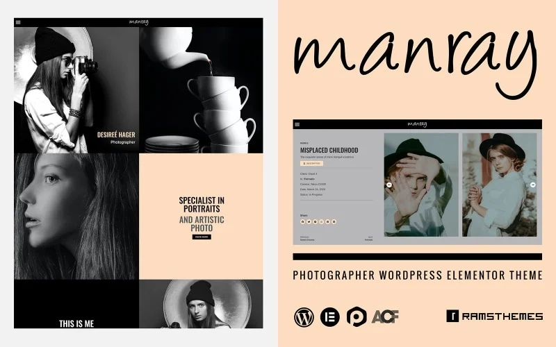 MANRAY is a new Theme for WordPress created with Elementor Page Builder and Power Pack