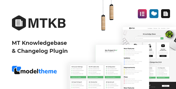 MT Knowledgebase plugin by ModelTheme is the latest easy to use Changelog and Knowledge Base plugin for WordPress. Compatible with Elementor  WPBakery. With the help of this plugin