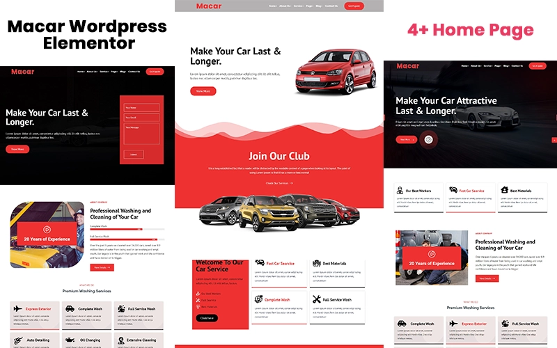 Macar Car wash WordPress Theme. This Theme you'll be able to use dealer