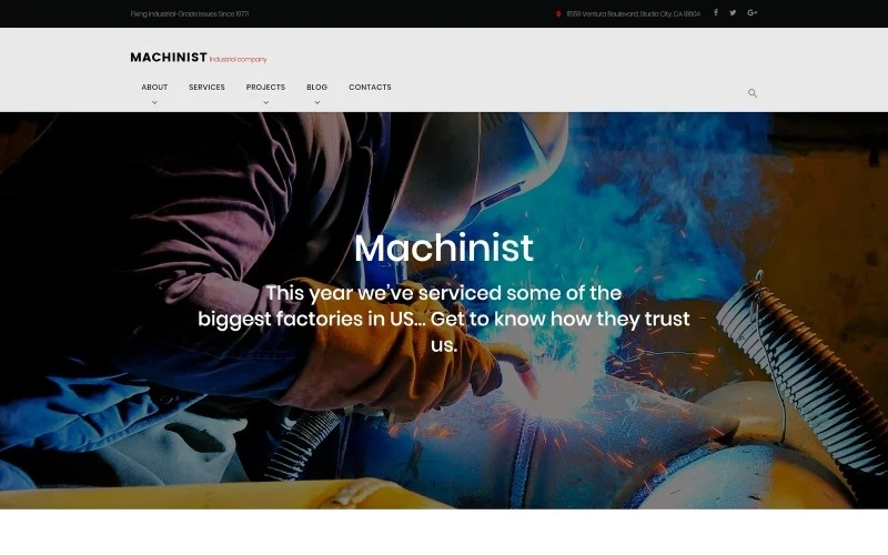 Machinist is a responsive WordPress theme meant for heavy industries. You can use its flexible design for anything from a refinery and energy plant to engineering and manufacturing. A live customizer also lets you adapt the theme to any other sphere