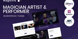 Magnifio is a stylish WordPress theme for magician artists