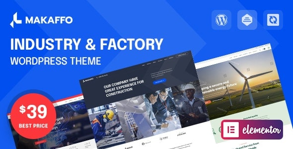 Makaffo is a business WordPress theme designed specifically for Industry