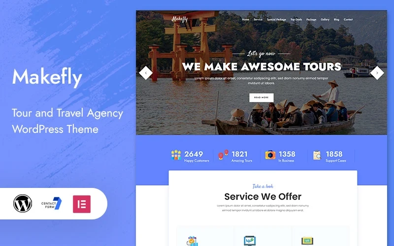 Your dream tour  travel agency website is just a few clicks away. With Makefly