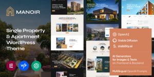 Manoir is a stylish contemporary Real Estate WordPress Theme. It is a splendid and modern solution for a newly built apartment complex