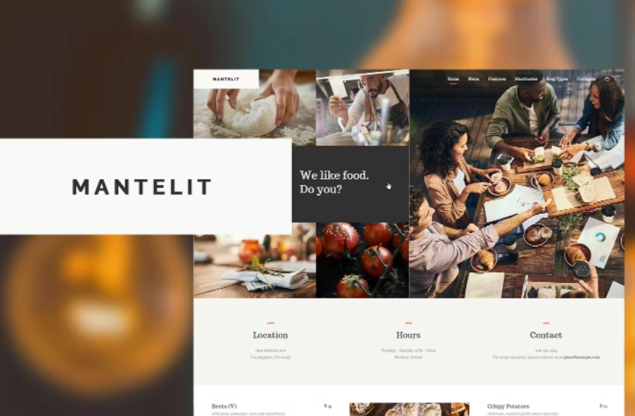 Mantelit Restaurant is a modern and creative responsive WordPress Theme suitable for any business operating in the restaurant and food industry. With Mantelit you can create restaurants