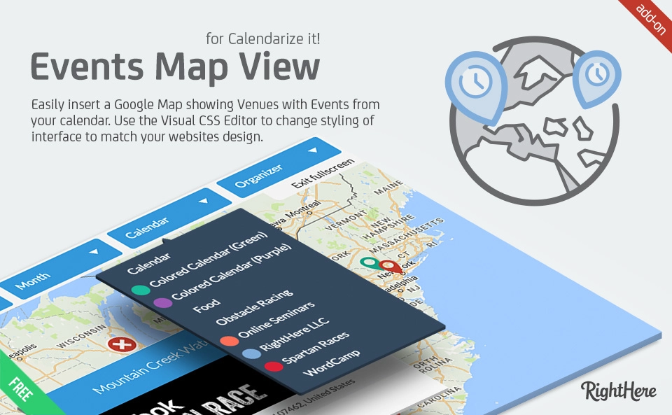 Boost user engagement on your WordPress site with Map View add-on for Calendarize it!—integrating Google Maps to showcase events and venues easily.