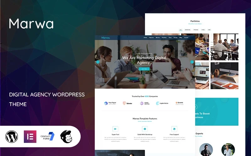 Marwa is a Digital Agency Landing Page WordPress Theme. Marwa theme made with world famous css framework bootstrap 5.8.x