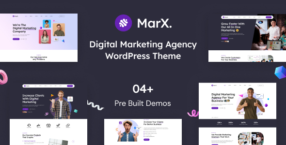 Elevate your digital marketing website with Marx Digital Marketing Agency WordPress Theme. Sleek design