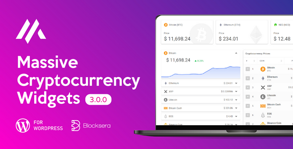 Massive Cryptocurrency Widgets features