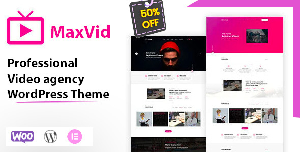 MaxVid – is a simple  minimal Video agency WordPress theme. You can use it as a film studio