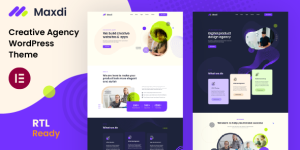 Maxdi is a modern Responsive Multi-Purpose Multi-Page WordPress Theme for startup digital agencies