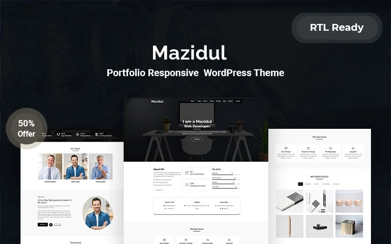 Mazidul is a great personal Responsive WordPress Theme. the is a clean and creative personal WordPress theme. the theme is SEO friendly and 100% responsive to all media decisive. such as desktop