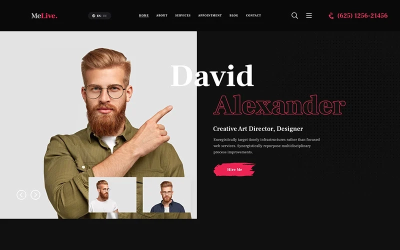 MeLive is a personal portfolio WordPress theme. It is designed for creative individuals who wants to make a online portfolio and want to showcase their projects and achievements. It’s suitable for any designers