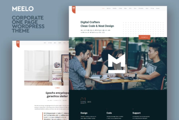 Meelo is corporate multipurpose one page WordPress theme which comes with a lot of premade sections (Home