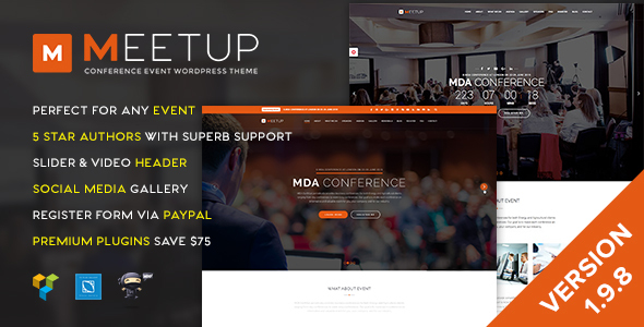 Meetup is a simple and easy-to-use theme which is created for business sites and conference purposes. There are lots of featured sections for Speakers