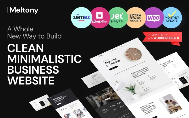 Meltony is the multipurpose minimalistic WordPress template which combines dozens of pages and section layouts. You are free to choose the design of every page of your future website. Being created with the help of Elementor builder