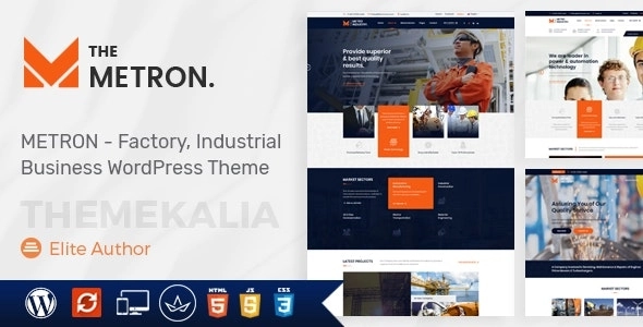 Metron is the best WordPress Theme specifically made for some sectors like industry