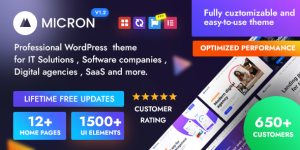 Boost your tech website with Micron Multipurpose Technology WordPress Theme. Seamless