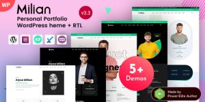 Milian is a Creative and Responsive WordPress Theme for Personal Portfolio website!. This is built with Elementor