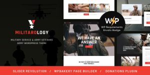 Militarology is a fresh  responsive masculine WordPress theme. It is perfect for showcasing the pride of an army and military service. It’s the best option for a military school