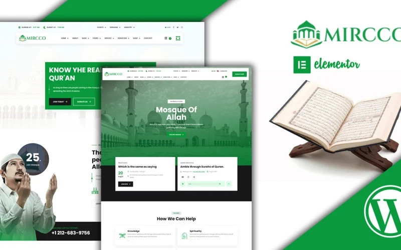 Mircco Muslim Religious Mosque Elementor WordPress Theme is build and developed on the most famous wordpress page builder elementor plugin page builder. This theme is perfect for any mosque