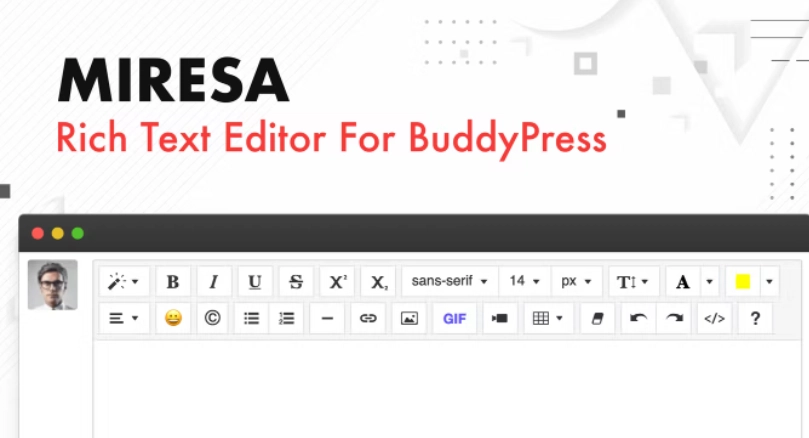 Replace boring BuddyPress activity text box with a feature-rich rich text editor! As default