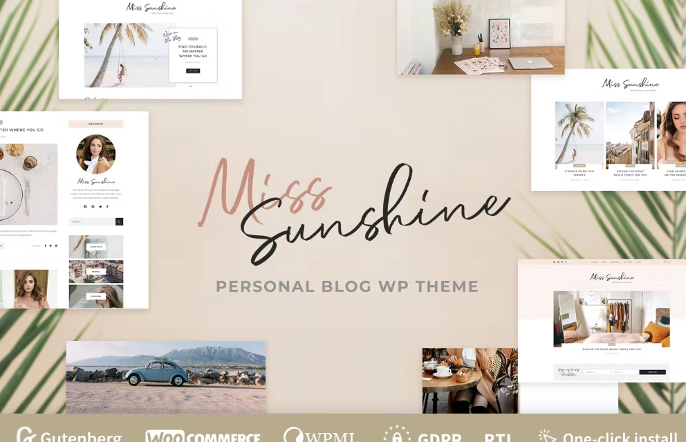 Miss Sunshine is a WordPress theme created for creative bloggers