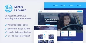 Create a stunning car wash or auto services website with the easy-to-use and customizable Mister Car Wash WordPress theme. No coding knowledge needed!