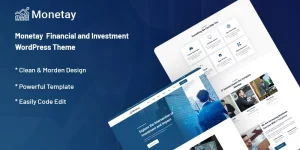 Monetay is a Financial and Investment WordPress Theme. It is designed to provide all the tools and features you need to get started with your finance website. This includes everything from the standard features