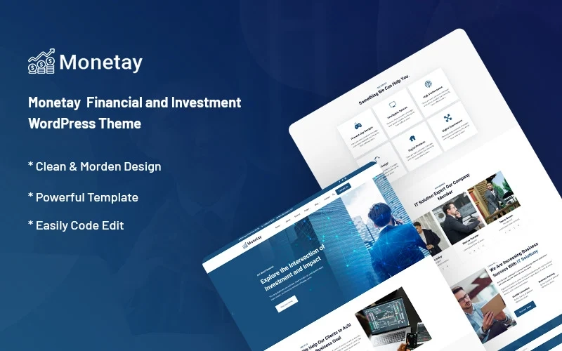 Monetay is a Financial and Investment WordPress Theme. It is designed to provide all the tools and features you need to get started with your finance website. This includes everything from the standard features