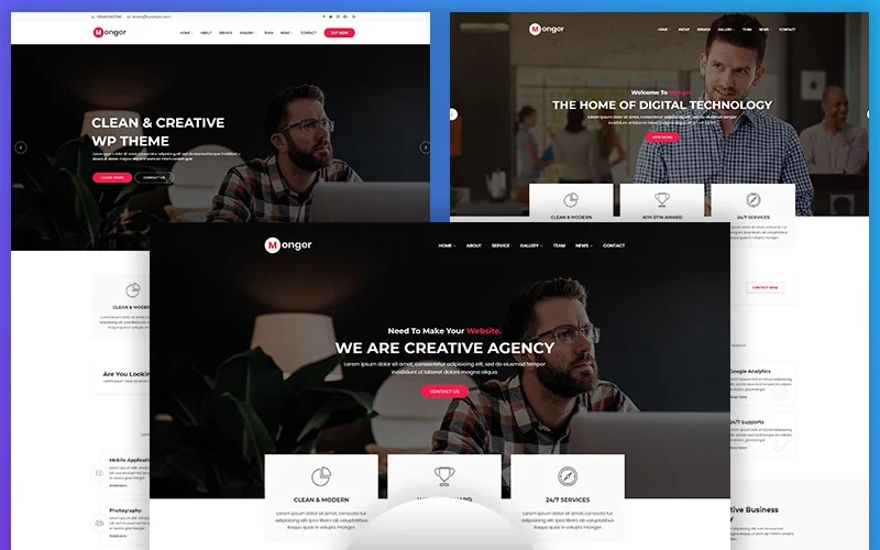 Monger is a professional Creative Agency Responsive WordPress theme. We Used Powerful Page builder to build the pages .You can use it for your company