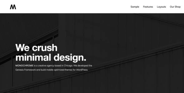 Want a website that’s substantial but simple? Come see the sleek difference that white space and typography make in a minimal design with Monochrome Pro. If having a visually strong digital presence and an easy-to-use site are equally important to you