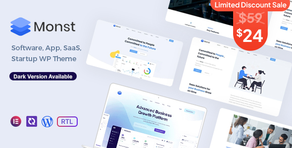 Monst is a great collection of flexible  creative landing page templates to promote your Software