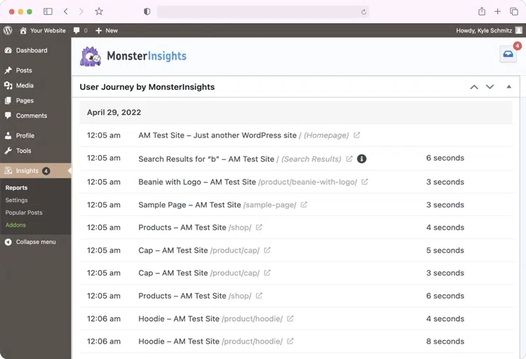 See exactly which pages your customers visited before purchasing from your WooCommmerce store.